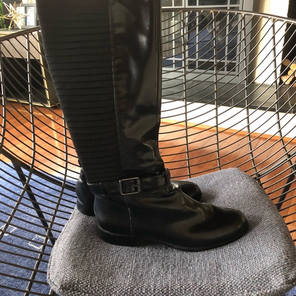 Calvin Klein knee high leather riding boots NEW nw - Picture 3 of 8